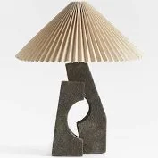 Crate & Barrel Ruins Black Ceramic Sculptural Table Lamp