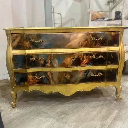 Custom Gold Leaf Dresser - Renaissance Painted Wood Furniture