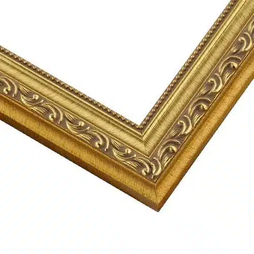 Custom Slim Ornate Gold Wood Picture Frame