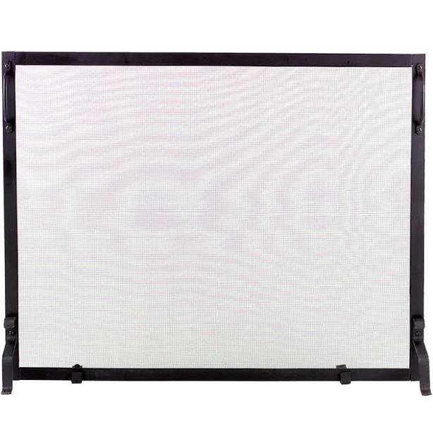 Dagan 39 Inch Black Wrought Iron Fireplace Screen