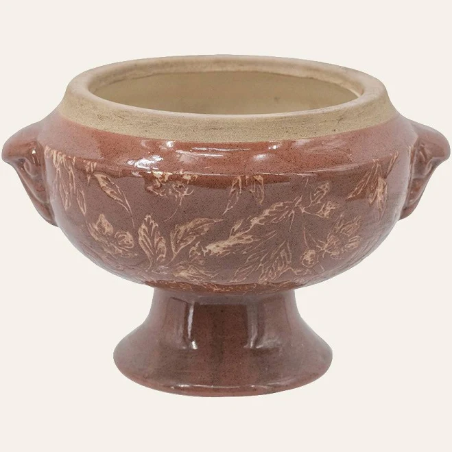 Decorative Terracotta Planter with Base Indoor Pot