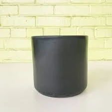 Deep Cylinder Planter Matte Black