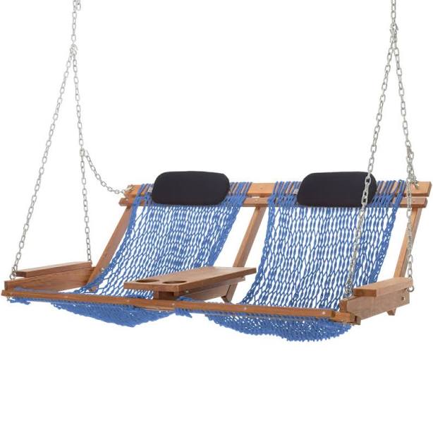 Deluxe Double Cumaru Rope Hammock Swing