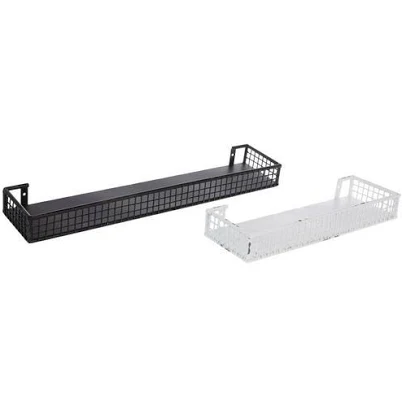 Distressed Metal Floating Shelf Set