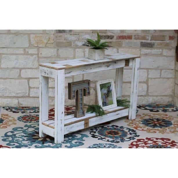 Doug and Cristy Designs Farmhouse Distressed Console Table