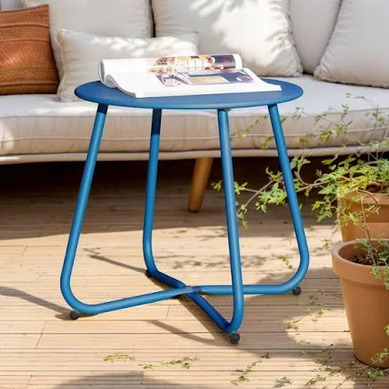 Ebern Designs Steel Patio Side Table