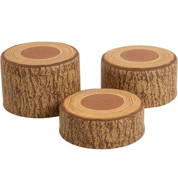 ECR4Kids SoftZone Tree Stump Stool 3-Piece Set
