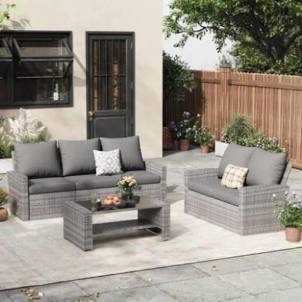 Elposun 6 Piece Outdoor Sectional Conversation Sets