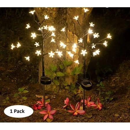 Epicgadget Solar Flower Fairy Light Warm White Stainless Steel Solar Path Lights