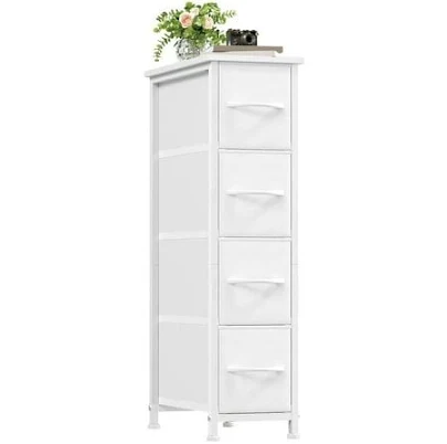 Eunos Narrow Dresser with 4 Slim Drawers for Bathroom Storage Cabinet Hallway