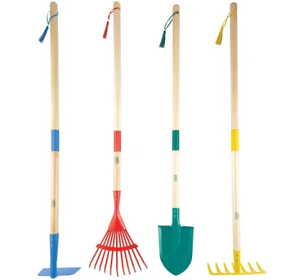 Expert Gardener 4-Piece Kids Long Handle Gardening Tool Set