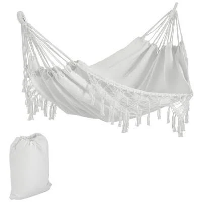 Extra Large Boho Hammock with Macrame Tassel Fringe