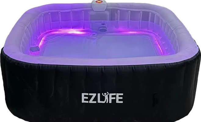 EZLIFE 6 Person Inflatable Square Hot Tub