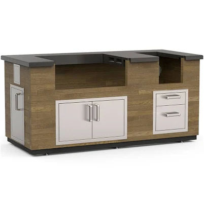 Fire Magic Reclaimed Wood Complete Outdoor Kitchen Island Bundle with, Doors, Dr