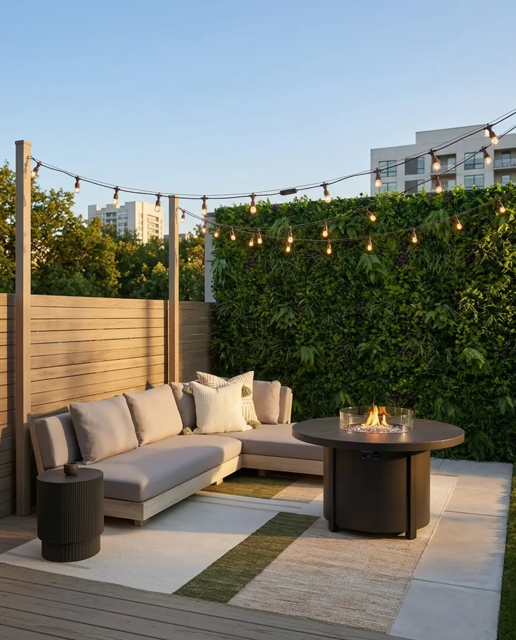 Modern Green Oasis with Vertical Garden Wall