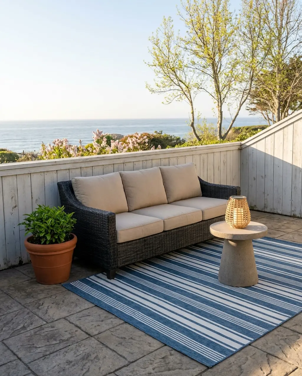 Coastal Chic Terrace with Panoramic Ocean Views