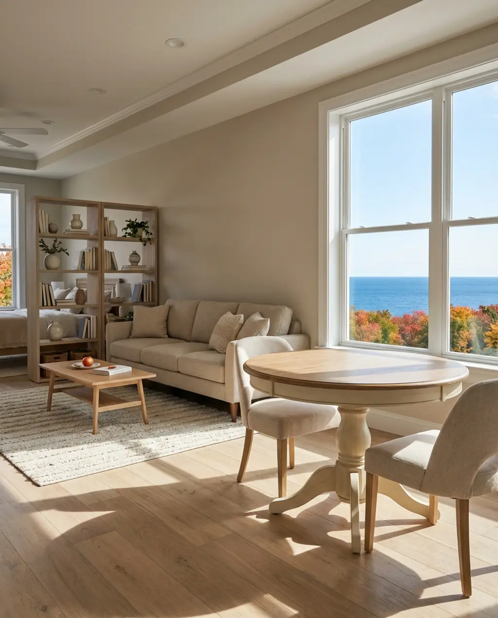 Modern Minimalist Studio Apartment Layout with Multipurpose Zones