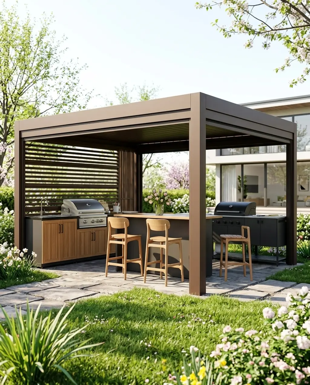 Modern Gazebo Outdoor Kitchen & Bar — Luxury Version