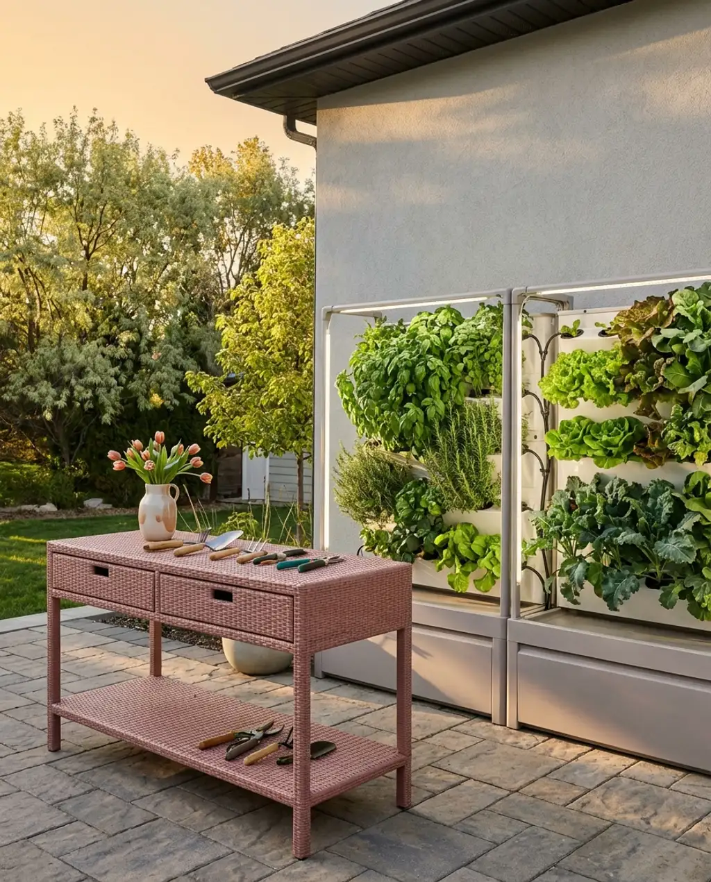 Modern Indoor Herb and Vegetable Wall Garden