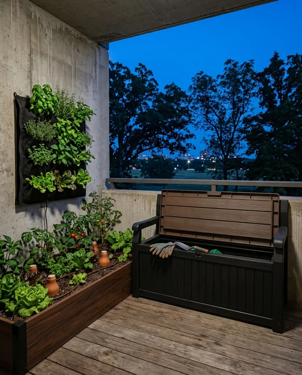 Compact & Eco-Chic Edible Garden Layout for Urban Balconies