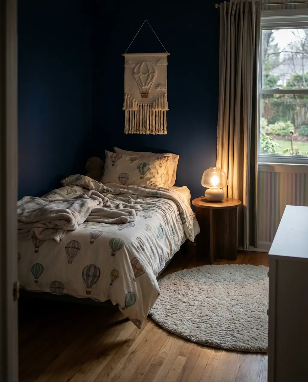 Charlie's Whimsical Spring Bedroom with Hot Air Balloon Motifs