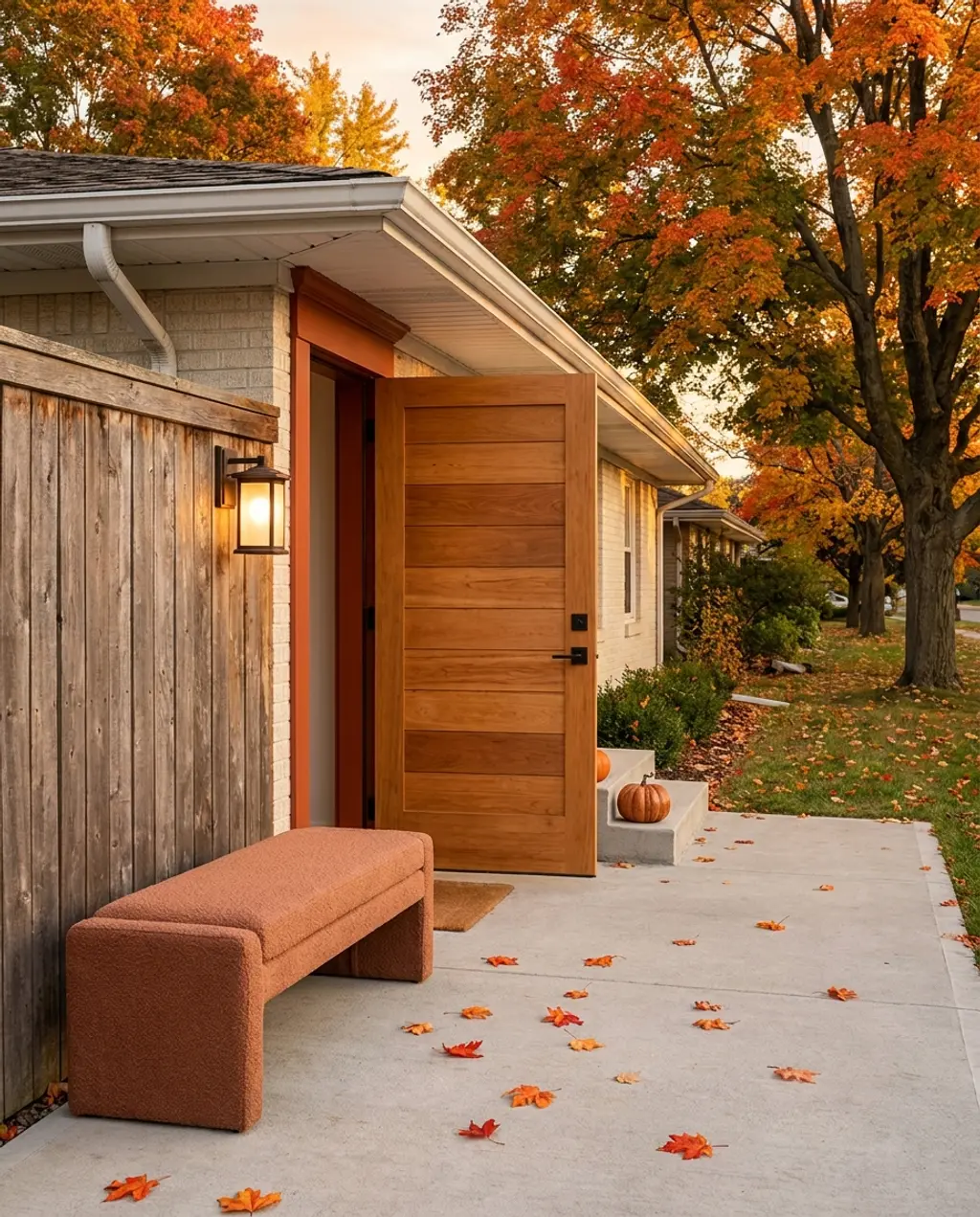 Cozy Interior Entrance with Warm Wood Accents