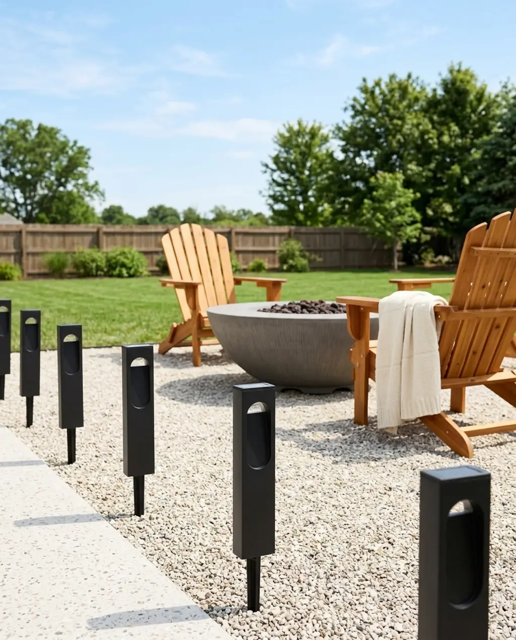 Cozy Adirondack Chair Fire Pit Area
