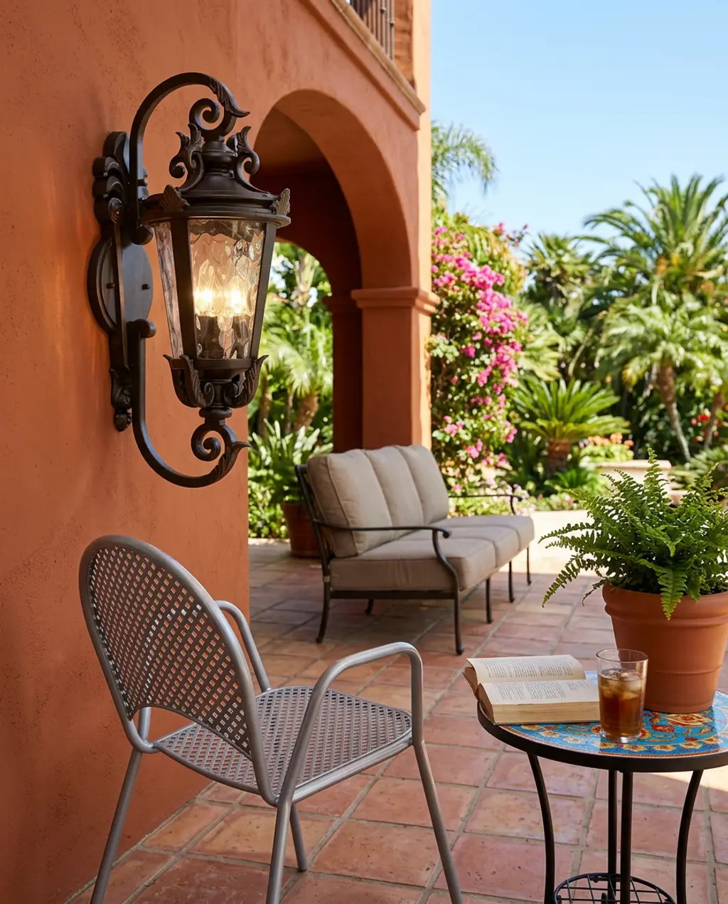 Mediterranean Courtyard with Water Feature