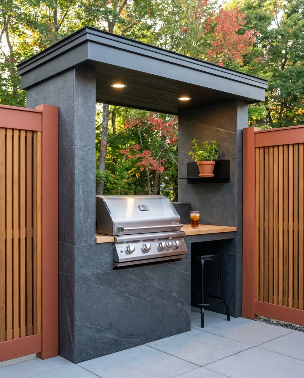 Small Covered BBQ Nook for Compact Patios