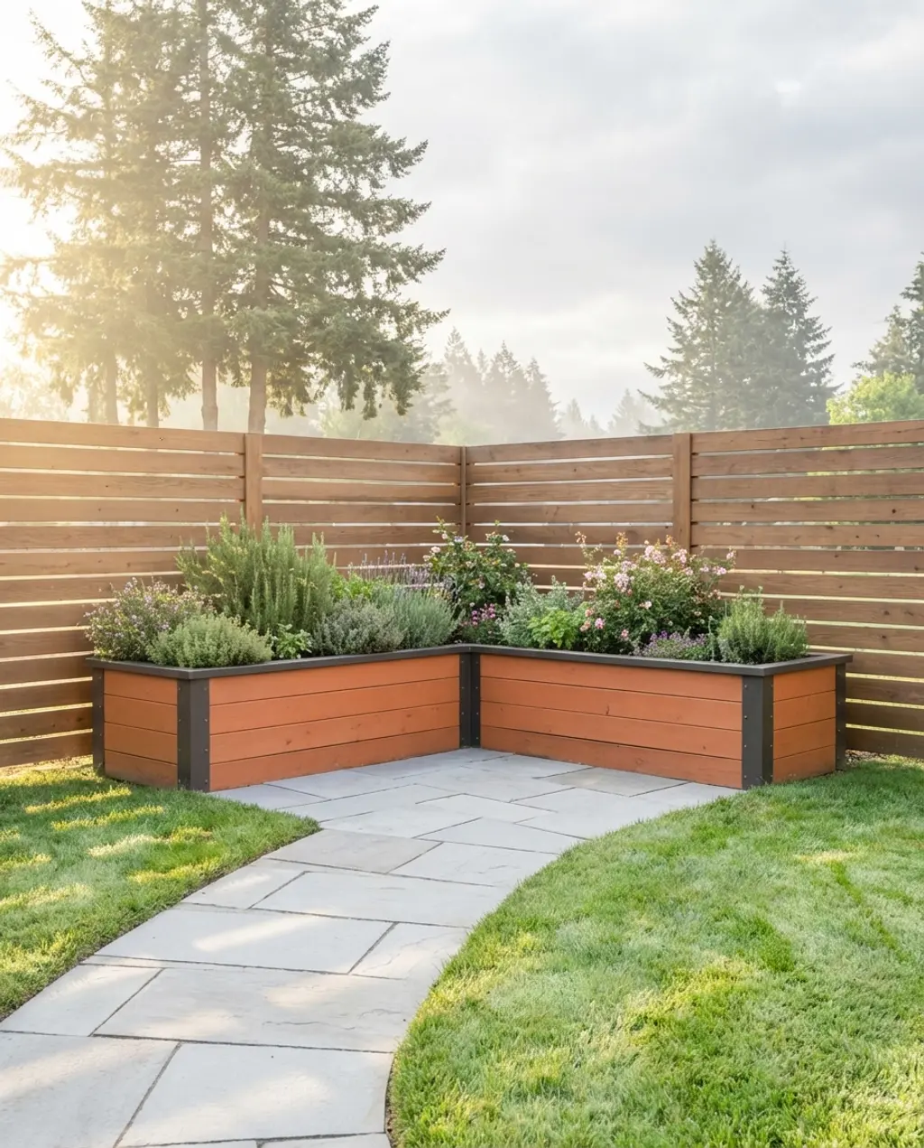L-Shaped Raised Beds for Corner Garden Layouts