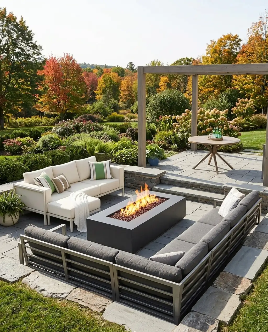 Backyard Entertainment Hub with Fire Pit — Luxury Version