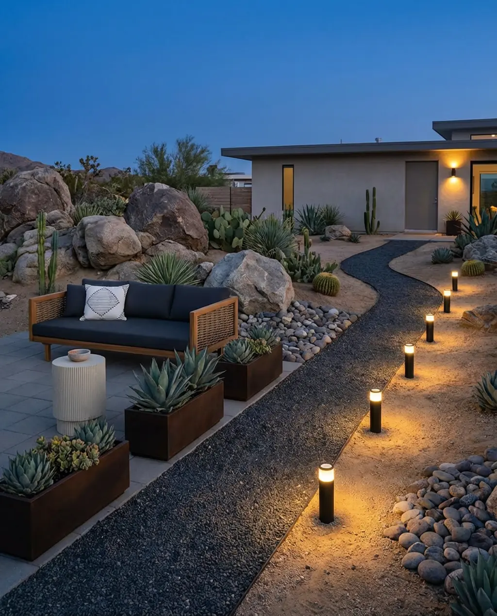 Modern Desert Zen Garden Landscape
