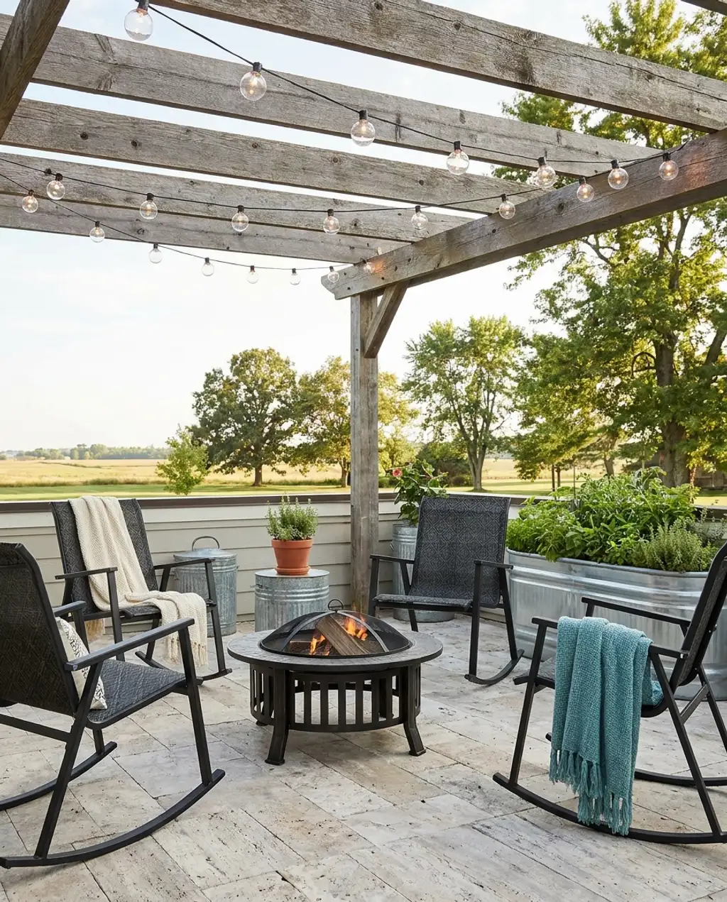 Rustic Farmhouse Rooftop Gathering Space