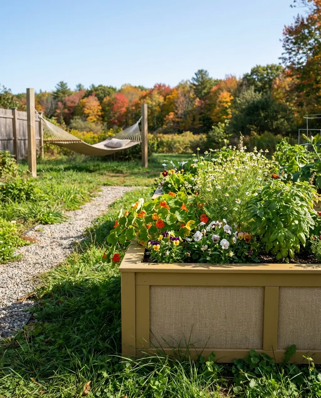 Beginner's Edible Flower and Herb Raised Bed