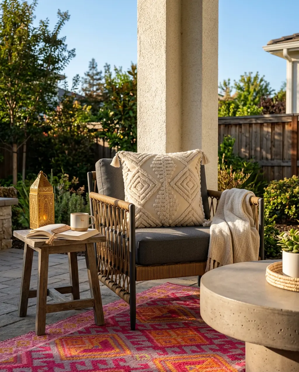 Eclectic Backyard Boho Lounge Area