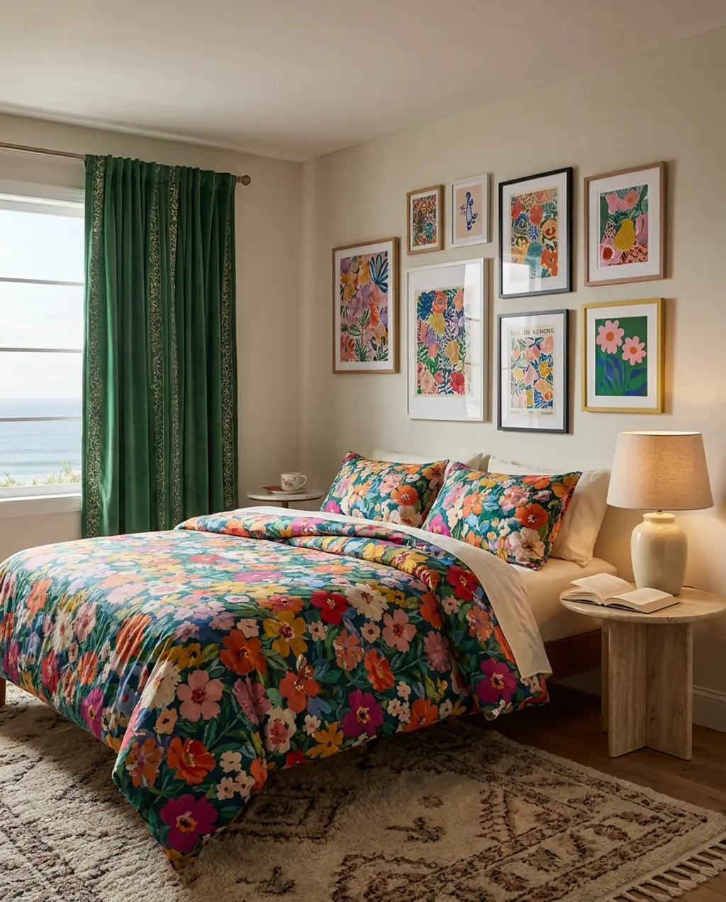 Charlie's Maximalist Spring Bedroom with Pattern Mixing