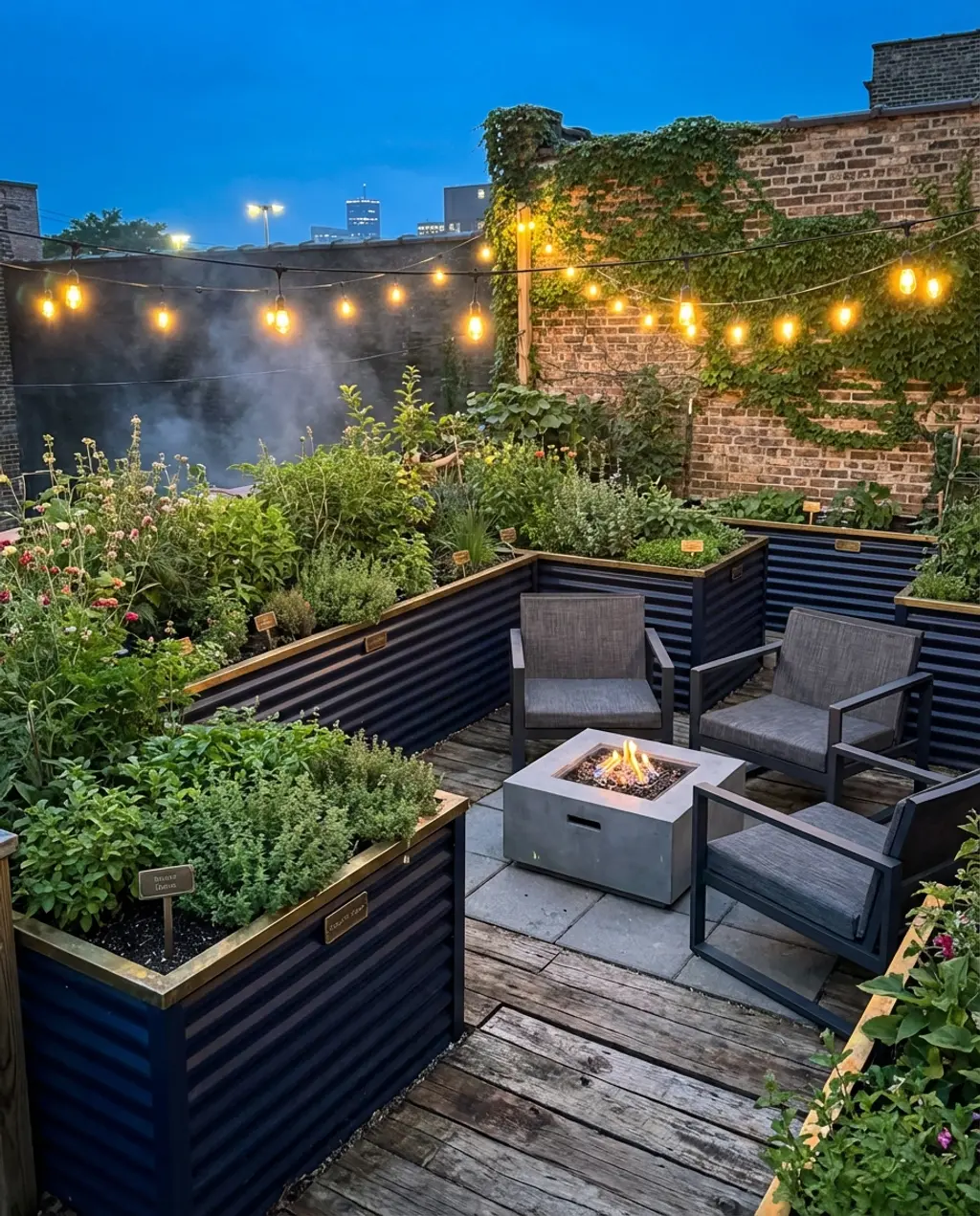 Corrugated Metal Raised Beds with Industrial Look