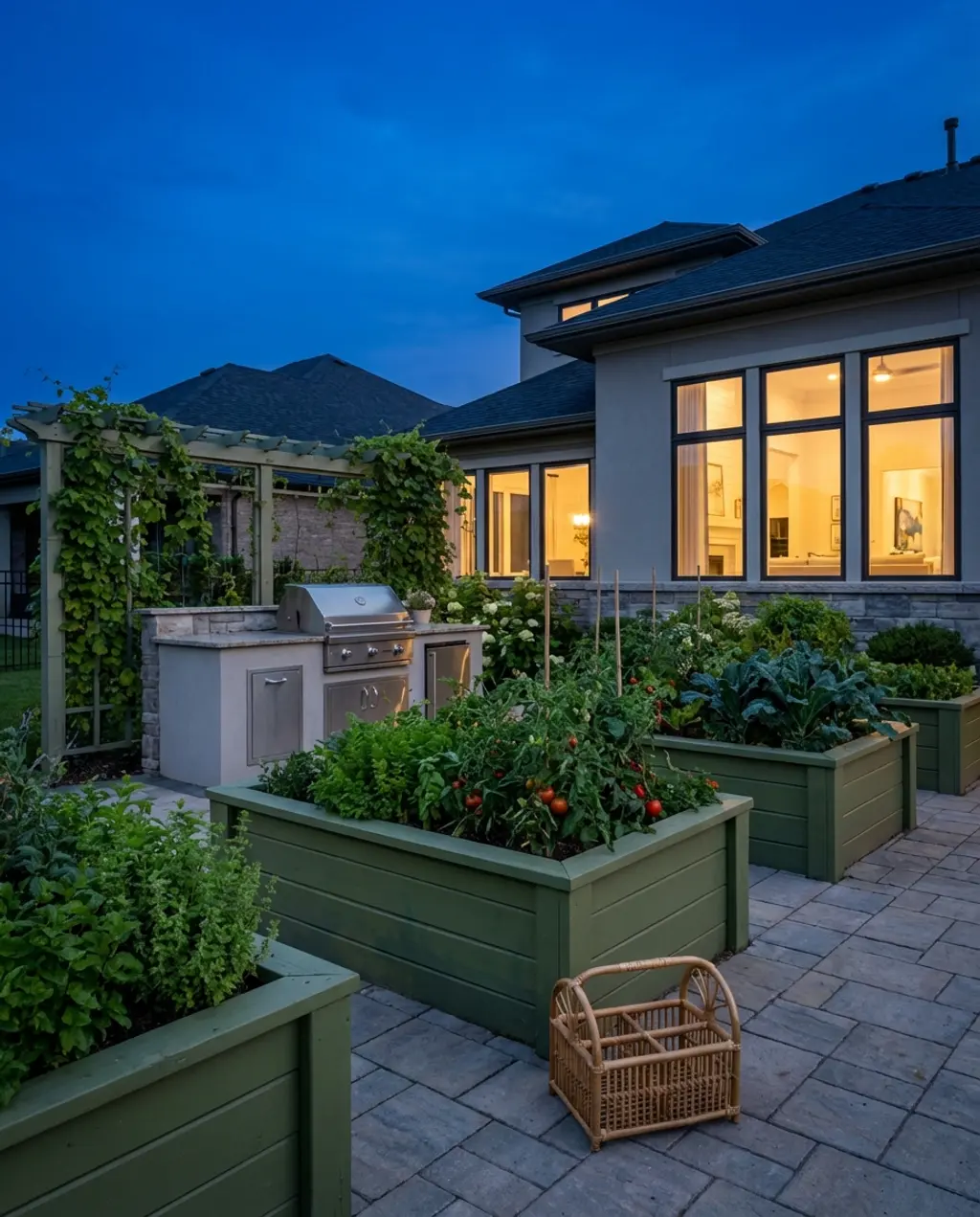 Integrated Home Vegetable Garden with Kitchen Access