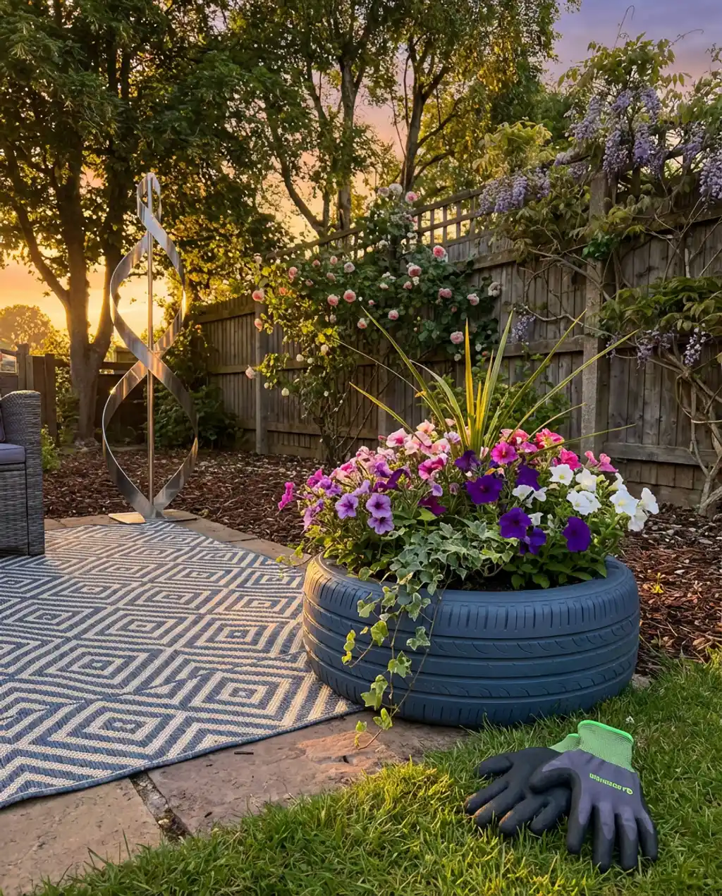 DIY Garden Projects: Upcycled Tire Planters