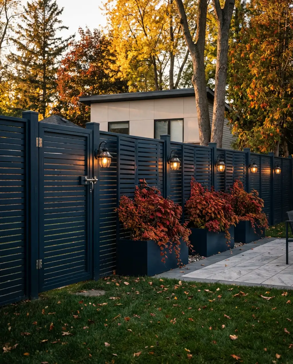 Modern Cottage Garden Fence with Mixed Materials