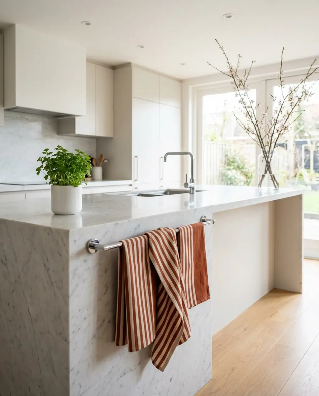 Contemporary Spring Kitchen Towels in Bold Stripes