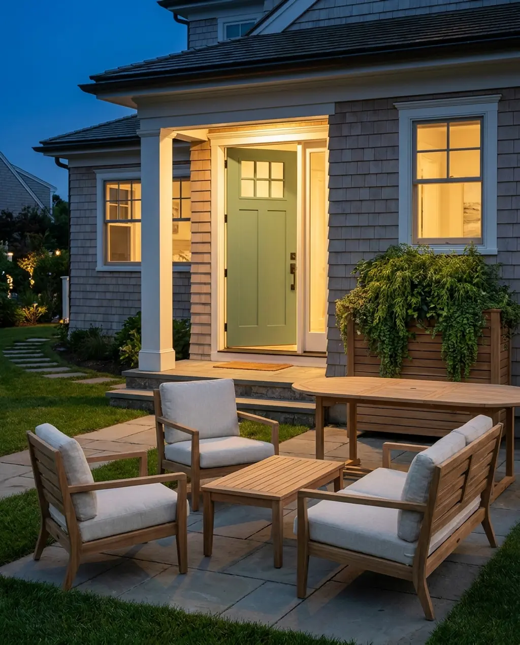 Coastal Chic Interior Entrance with Light Wood