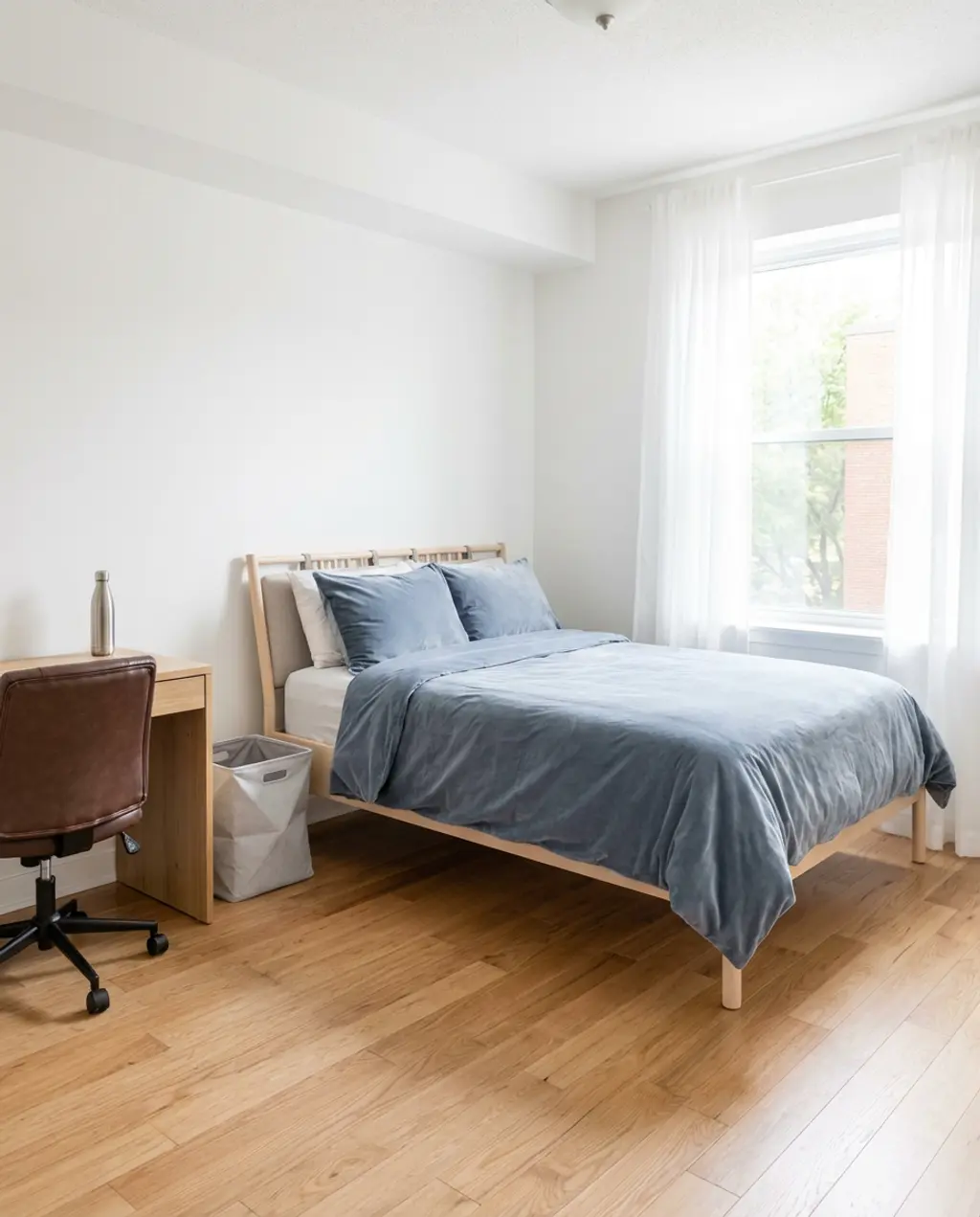 Bright & Airy Dorm Room with Sheer Curtains