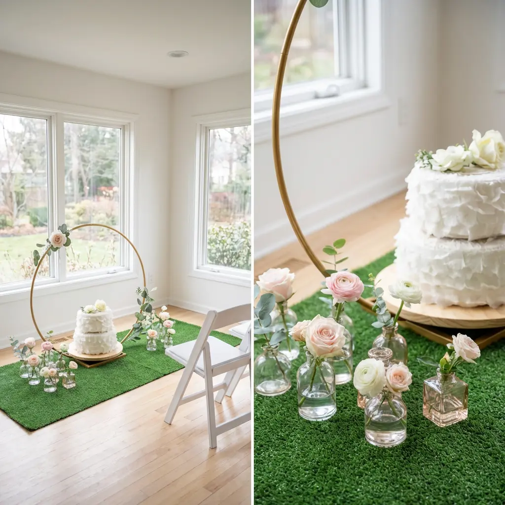 Whimsical Spring Meadow Ceremony with Floral Hoops