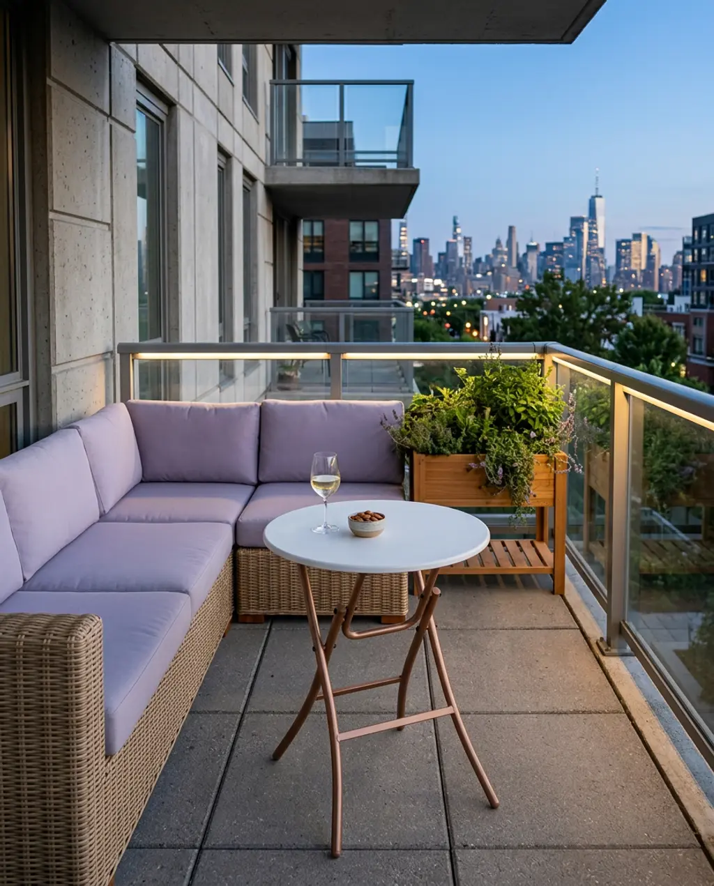 Sophisticated Urban Balcony Lounge