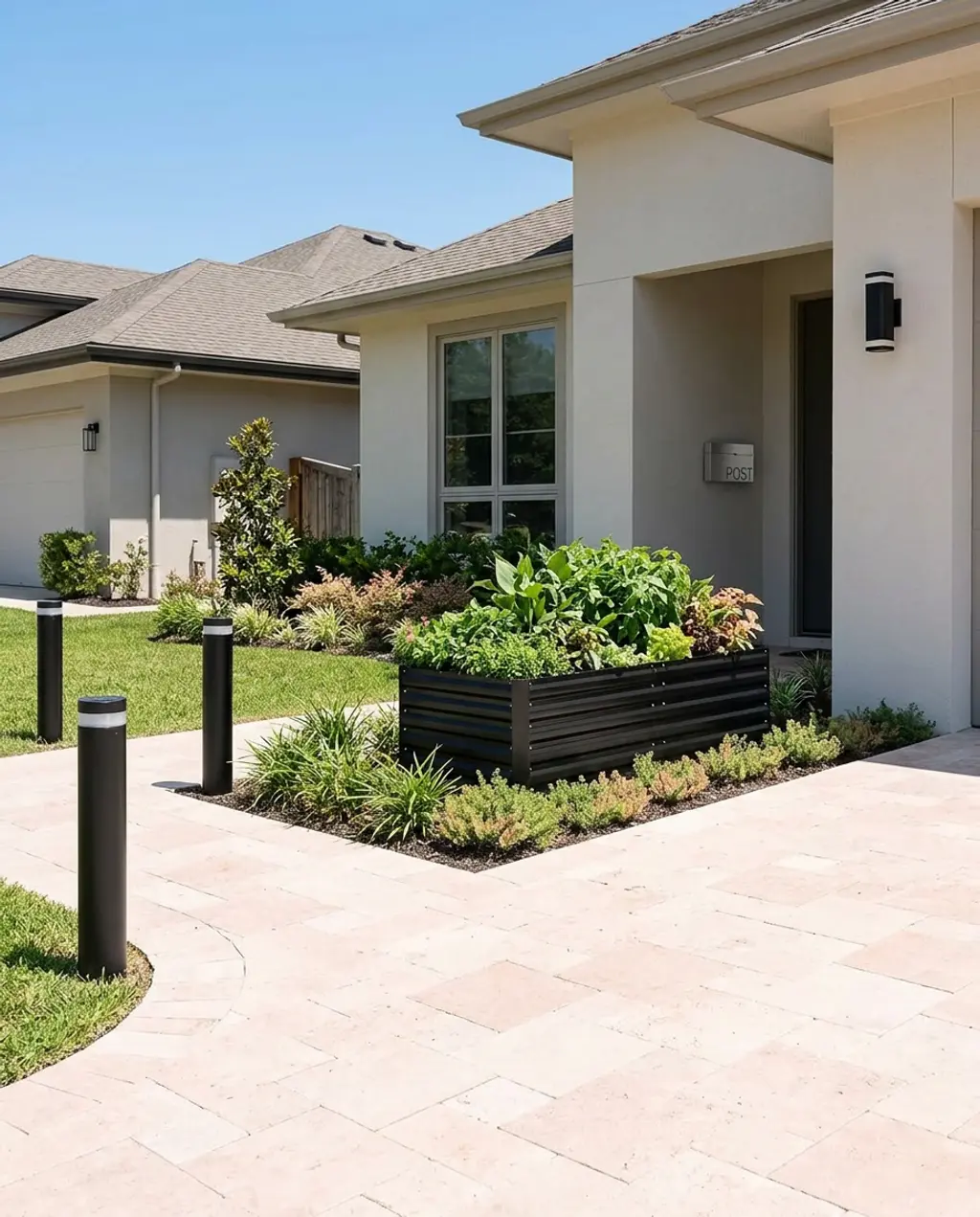 Minimalist Solar Bollard Lights for Driveways