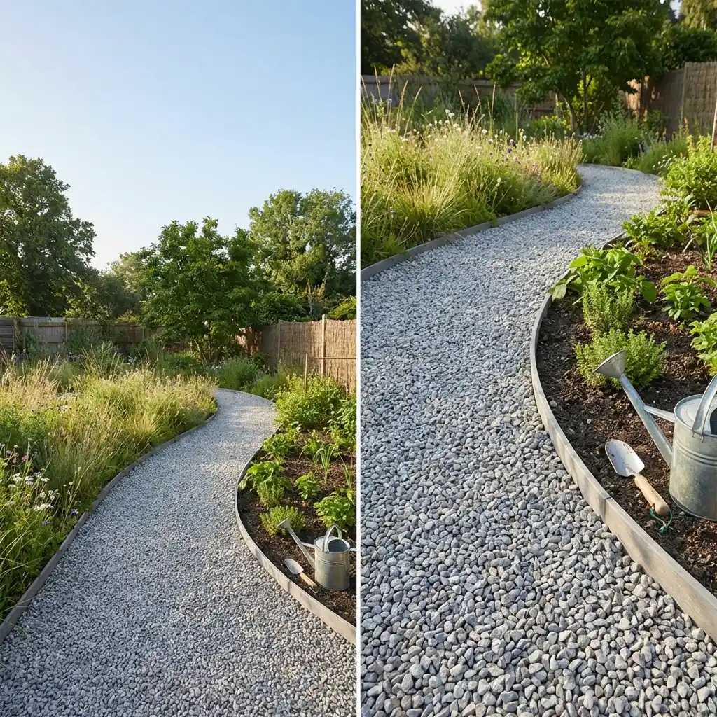 Sustainable Gravel Driveway with Eco-Friendly Edging