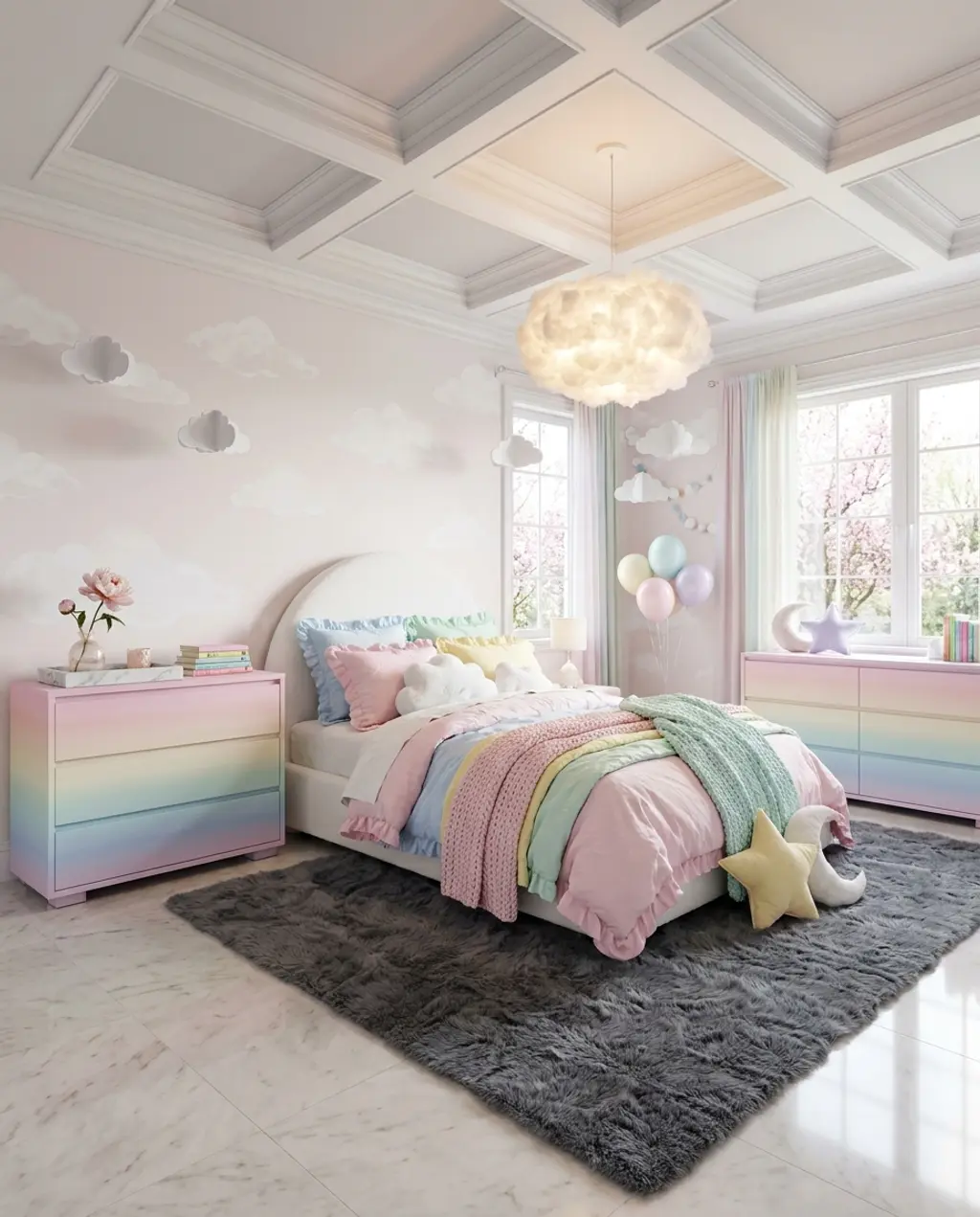 Bloxburg Dreamy Cloud-Themed Spring Bedroom