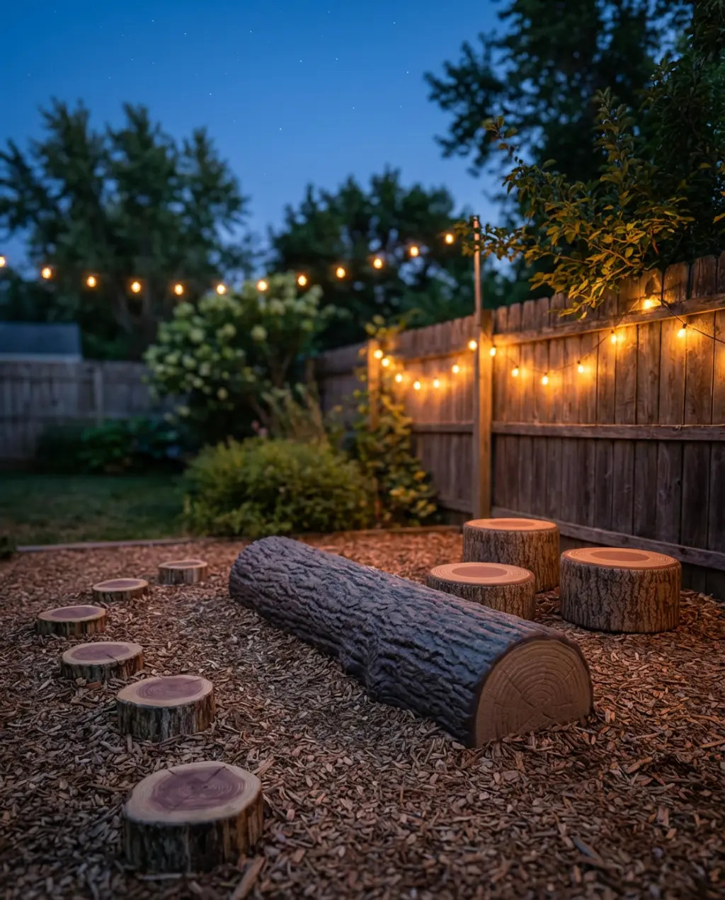 Nature-Inspired Log Balance Beam & Stepping Rounds