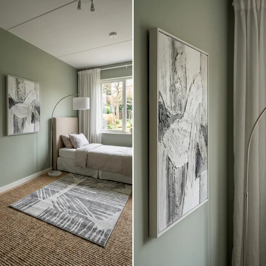 Artistic Dorm Room with Abstract Wall Murals